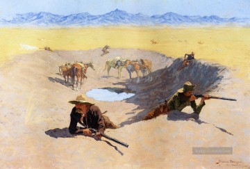 Kampf für das Wasser Loch Old American West Frederic Remington Ölgemälde